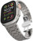 TWRQA Correa de acero inoxidable para Apple Watch Ultra 2 Band 49 mm 45 mm 44 mm 42 mm, correa de metal con cierre plegable para Apple Watch Series 9 8 7 6 5 4 3 2 1 Ultra/Ultra 2 Men(Frosted Titanium