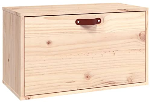 Generico Kangqiling Hängeschrank 60 x 30 x 35 cm aus massivem Kiefernholz, Braun, 818350