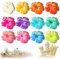 36 Pcs Spring Flower Ornaments for Trees Hawaiian Summer Tree Decorations Hanging Tree Flower Wooden Hibiscus Hanging Garden Ornaments for Birthday Wedding Themed Summer Holiday Party Decoration