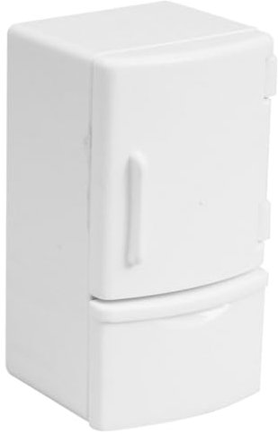 Milisten Miniature Refrigerator for Dollhouse Compact White Fridge Furniture Decor for Kitchen and Doll Kitchen Toy Realistic Design Construction