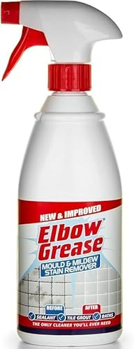 UHR Elbow Grease Mould & Mildew Remover Spray, Powerful Bleach Formula, Removes Stains from Tiles, Grout, Baths, Showers & Toilets, 700ml (White - 1 Pack)