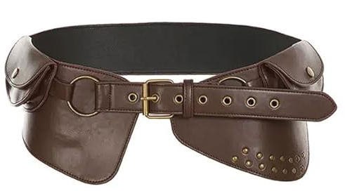 Punk-Cowboy-Gürtel mit Tasche, 13,5 cm breiter Gothic-Western-Gürtel for Damen, Retro-Metallösenschnalle, Taillenmieder und