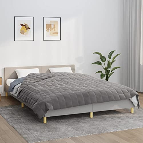 Generisch Gewichtsdecke 240 x 220 cm 11 kg,Weighted Blanket mit Polyestergewebe. Weich und atmungsaktiv, Inkl. Inkl. Innenösen zum Befestigen in jedem Bezig, hilft Müdigkeit zu reduzieren (Grau)