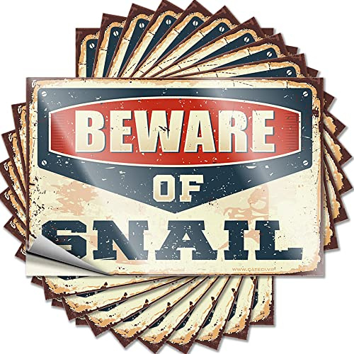 Lustige Auto-Aufkleber, Aufschrift Beware of Snail, 10 Stück, No Stupid People, 12 x 18 cm