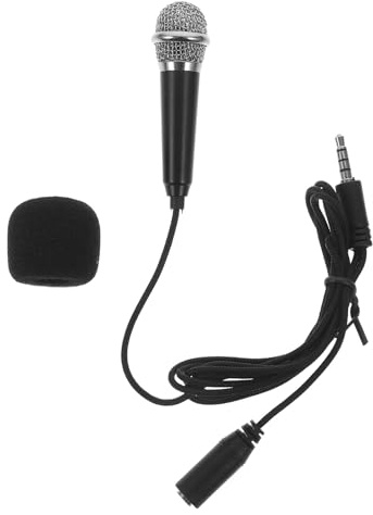 Healeved Kleiner Tragbar Mikrofon Aluminium Magnesiumlegierung, Schwarz | Komfortabel in Hand, ohne Externe Stromquelle, Leicht zu Bedienen, für Haushalt und Outdoor