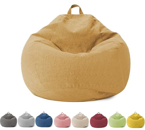 Saco de Asiento para Niños y Adultos - Funda de Saco de Asiento sin Relleno, con Cremallera, 100 x 120 cm, Puf para Dormitorio, Oficina, Salón, Terraza