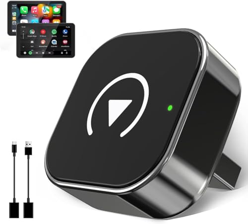 Wireless CarPlay Adapter – 2026 Upgraded 2-in-1 Version, Bluetooth 5.0, Plug & Play, stabile Verbindung,Kompatibel mit iOS 10+/Android 11+ & Fahrzeugen ab 2016