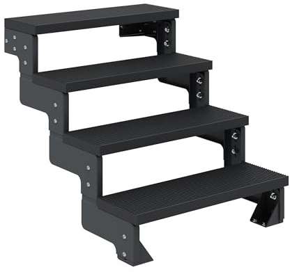 DOLLE Außentreppe Gardentop 2-14 Stufen inkl. Trimax® Stufen in Anthrazit, Grau oder Dunkelbraun Stufenbreite 80 cm oder 100 cm ohne Geländer (Anthrazit, 4 Stufen (72 bis 88 cm) | 80 cm)