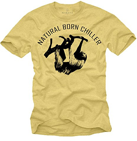 Coole Fun T-Shirts für Herren Natural Born Chiller T-Shirt Vintage gelb Größe S-XXL