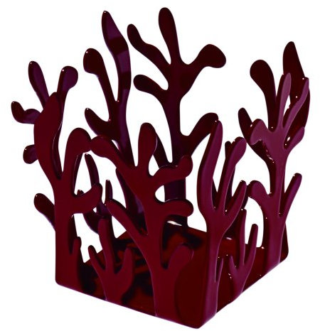 Alessi ESI04 R MEDITERRANEO Teelichthalter aus Edelstahl, epoxidharzlackiert, rot
