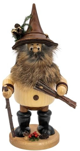 Räuchermännchen Waldwichtel Holzsammler, natur - 25cm
