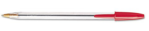 BIC Cristal Stic Ball Pen, Medium Point , 1.0 mm, Red, 12 Pens (MS11-Red)