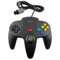 Eaxus® Controller adecuado para N64 - Gamepad compatible con la consola Nintendo 64, Negro