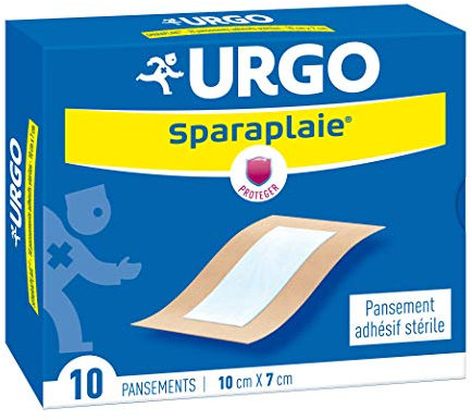 Urgo - Pansement stérile - Sparaplaie - Support textile tissé Adhésif - 10 pansements 10cmx7cm
