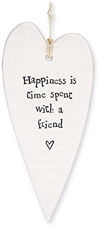 East of India Happiness is the time spent with a friend porcelain heart.