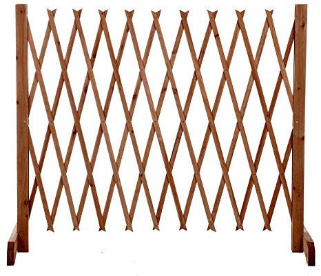 TERRE JARDIN Valla de protección Extensible de 90 cm a 150 cm de Madera no tratada