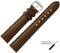 MARBURGER Uhrenarmband 16mm Leder Braun Silber Buffalo Prägung Mit Naht - Montage Set 7601632000120