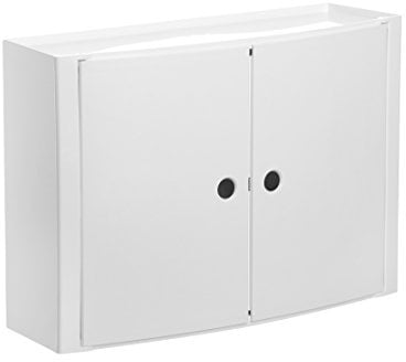 Tatay Armario Baño Horizontal | Fijación con o sin Tornillos | Polipropileno | Incluye Tornillos | Fácil Limpieza y Montaje | Soporta hasta 8 kg | Plástico Resistente | 46x15,5x32 cm - Blanco