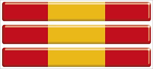 Artimagen - Pegatina Bandera España Rectángulo fino Pequeño 3 uds. RESINA.