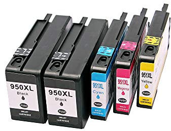 Set 5x Alternativ Patrone für HP 950XL 951XL 950 951 XL für HP OfficeJet Pro 251dw 276dw 8100 8600 8610 8615 8616 8620 8625 8630 8640 von ABC