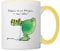 Spreadshirt Janosch Günter Kastenfrosch Küssen Ist Wie Fliegen Tasse Zweifarbig, One size, Weiß/Gelb
