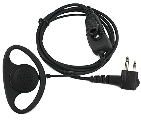 Retevis Walkie Talkie Earpiece 2 Pin D Shape Soft Radio Headset Radio Earpiece Compatible with Motorola DP1400 CP040 CP150 GP68 GP88 GP300 GP2000 CT150 HYT TC-500 TC-600 TC-610 Two Way Radio(1 Pcs)