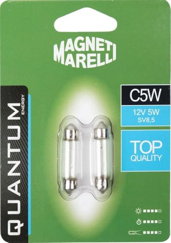 Quantum Energy Magneti Marelli C5W Paar Torpedo-Autolampen 12V 5W SV8.5-Anschluss