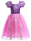 Lito Angels Deguisement Robe Costume Princesse Raiponce Enfant Fille, Anniversaire Noël Fete Halloween Carnaval, Taille 8 ans (étiquette en tissu 08), Manches Bouffants