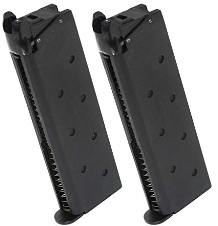 Airsoft Softair 2pcs 25rd Gas Mag Magazin Für M1911 Serie GBB Pistole Schwarz