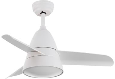TECHBREY Ventilador de Techo con Luz y Mando a Distancia Industrial Blanco 91cm 3 Aspas 6 Velocidades Temperatura de Color Seleccionable (Cálido-Neutro-Frío)