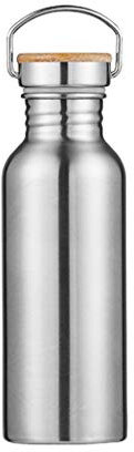 95sCloud Edelstahl Trinkflasche, Wasserflasche 500mL/600mL/750mL, Wiederverwendbare öko Wasserflasche, auslaufsicher Sportflasche mit Deckel, für Sport, Camping, Ausflug, Fahrradfahren (M)