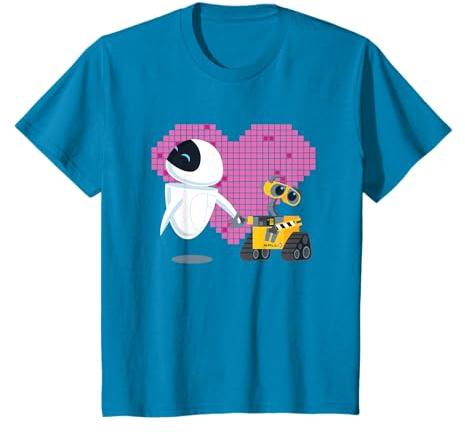 Coeur géométrique Disney Pixar Wall-E et Eve T-Shirt
