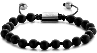 Frank 1967 Herren 6mm Perlen Armband aus Edelstahl, 7,5-9,5 Zoll