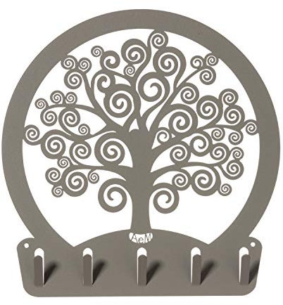 Arti & Mestieri® Porta Chiavi da Muro Albero della Vita di Colore Fango