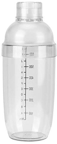 Coctelera de plástico,Coctelera Manual de Agitación Espesa con Escala Transparente,Shaker de cócteles de plástico Herramienta Bar Bartender Profesional Barman