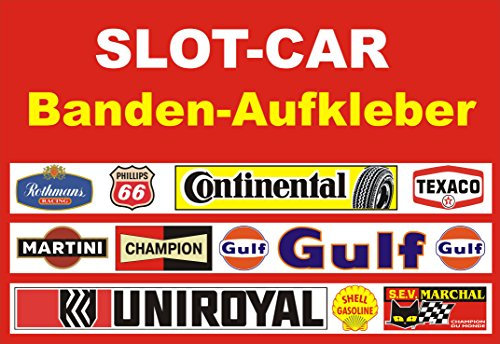 WIM Slotcar LEITPLANKEN BANDE Aufkleber, Länge 100cm, Höhe 5,5cm, Modernes Cartoon-Design für Indoor-Strecken