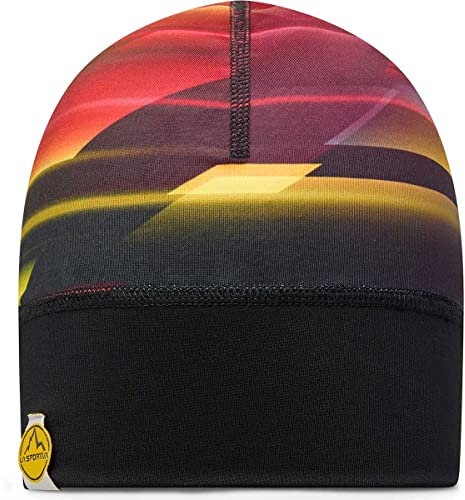 LA SPORTIVA Racer Beanie Gelb-Rot-Schwarz - Leichte schnelltrocknende Mütze, Größe One Size - Farbe Yellow - Black