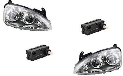 Johns, Scheinwerfer passend für Opel Corsa C 03-09 Set Links & Rechts mit Stellmotoren