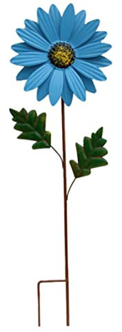 Girasole a vento a vento ruote giardino mulini a vento fiore spinner decorativo vento decorativo girasole mulini a vento decorazioni da giardino ornamenti da giardino esterno - blu - blu - blu -