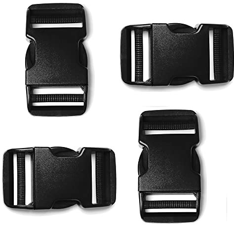 TXSN Fibbia a sgancio laterale da 2,5 cm, doppia fibbia regolabile in plastica resistente, ricambio per cinghie in nylon e zaini