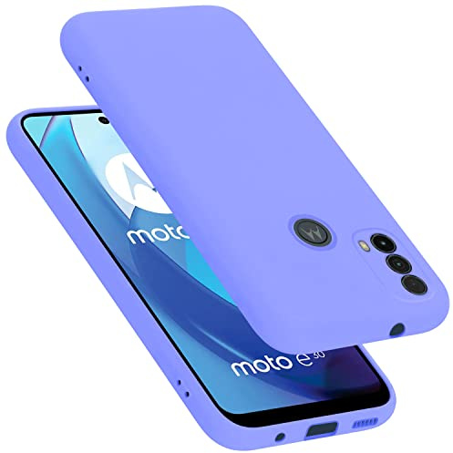 Cadorabo Hülle kompatibel mit Motorola Moto E20 / E30 / E40 Hülle Silikon Handyhülle für Moto E20 / E30 / E40 Case aus flüssigem Silikon- Kratzfeste dünne TPU Schutzhülle - Liquid HELL LILA