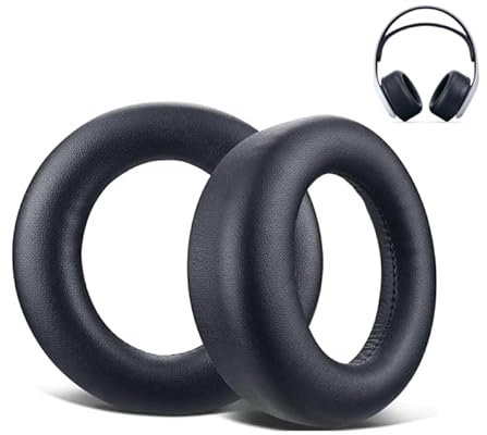 OYSTERBOY 1 Paar PS5 Ersatz Ohrpolster Kompatibel mit Sony Playstation PS5 Wireless Kopfhörer, Pulse 3D Wireless Headset, High Density Noise Cancelling, Memory Foam (Kunstleder)