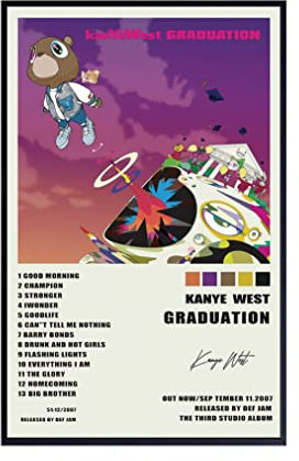 XIHOO Kerry Kanye Graduation Art – signiertes limitiertes Albumcover – mattes Poster – rahmenloses Geschenk – 28 x 43 cm