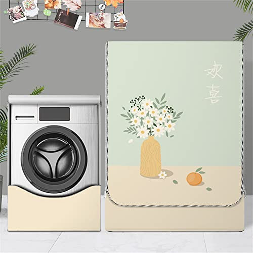 Highdi Copertura Lavatrice per Esterno,Coprilavatrice Impermeabile Esterni per di Carica Frontale lavatrici e Asciugatrice (Margherita,L capacità ~ 12 kg)