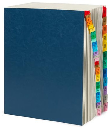 Fächermappe, 1-31, täglich und monatlich, Briefgröße, Blau
