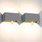 Kingwen 2PCS 20W Applique Exterieur LED avec Detecteur de Mouvement 3000K Applique Murale Exterieur Blanc Chaud Applique Exterieur Angle de Rayonnement Réglable Gris Applique IP65 Étanche