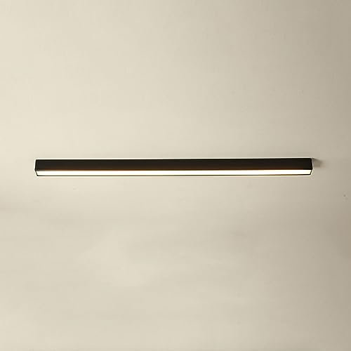 SIYANE Luz de techo lineal LED minimalista, Montaje empotrado, Negro, Blanco, 3000 lumen, Acrílico, Moderno, Sala de estar