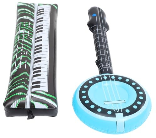2St Requisiten für Fotoautomaten Party-Requisiten mit aufblasbaren Instrumenten Geschenke Gitarre tragbares aufblasbares Instrument lustiges Inflationsspielzeug Hip Hop Partybedarf