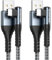 BLACKSYNCZE Cable USB C [2Pack 1M+1M], 3.1A Cable USB C Carga Rapida 90 Grado Nylon Trenzado Cable USB Tipo C para iPhone 15/15 Pro Max, Samsung Galaxy S24/S23/S22, Huawei P60, Pixel 8, Xperia, LG