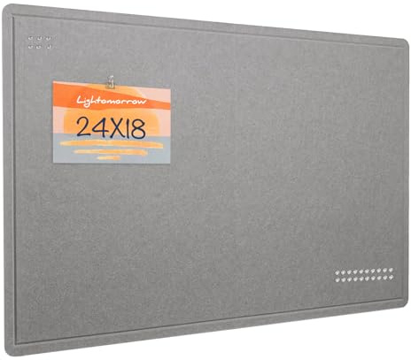 Lightomorrow Pinnwand, 60 x 45 cm Filztafel - Dekorative Pinnwand Korktafel Alternative für Wand, Faltbar Selbstklebend Vision Board Gebetstafel mit 20 Pinnnadeln - Grau